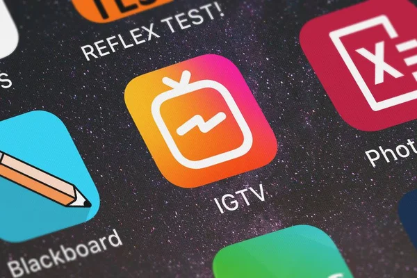 London, Büyük Britanya - 29 Eylül 2018: ekran görüntüsü Instagram, A.ş.'in mobil app Igtv.