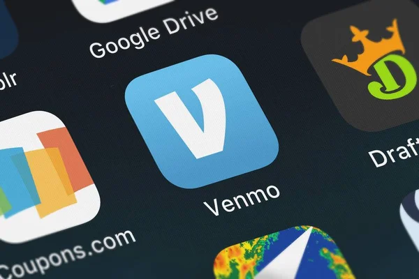 London, Büyük Britanya - 29 Eylül 2018: simge mobil App Venmo: Venmo bir iPhone üzerinden almak para gönder.