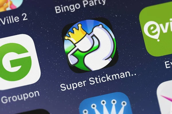 London Verenigd Koninkrijk September 2018 Super Stickman Golf Mobiele App — Stockfoto