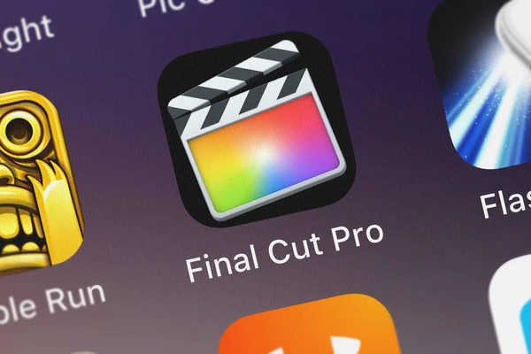 London, Büyük Britanya - 29 Eylül 2018: ekran görüntüsü Apple'nın mobil app Final Cut Pro.