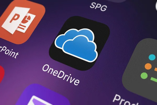 Londres Reino Unido Septiembre 2018 Captura Pantalla Aplicación Móvil Onedrive — Foto de Stock