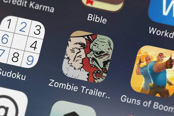 London Verenigd Koninkrijk September 2018 Zombie Trailer Park Mobiele App — Stockfoto