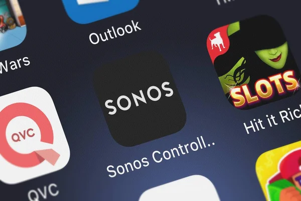 Лондон Великобритания Сентября 2018 Года Мобильное Приложение Sonos Controller Sonos Стоковая Картинка