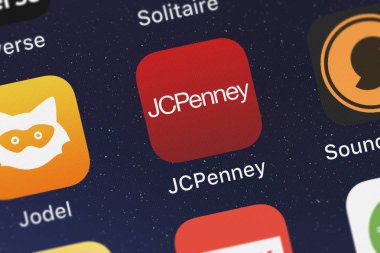London, Büyük Britanya - 29 Eylül 2018: yakın çekim çekim Jcpenney uygulama simgesi jcp bir iPhone üzerinden.