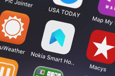 London, Büyük Britanya - 30 Eylül 2018: ekran görüntüsü, Nokia Apps dağıtım Llc's mobil uygulaması Nokia akıllı ev.