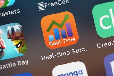 London, Büyük Britanya - 29 Eylül 2018: yakın çekim çekim gerçek zamanlı hisse senetleri izci mobil App Dajax LLC.