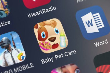 London, Büyük Britanya - 30 Eylül 2018: simge mobil App bebek evde beslenen hayvan kaygı Ninjafish Studios bir iphone üzerinde.