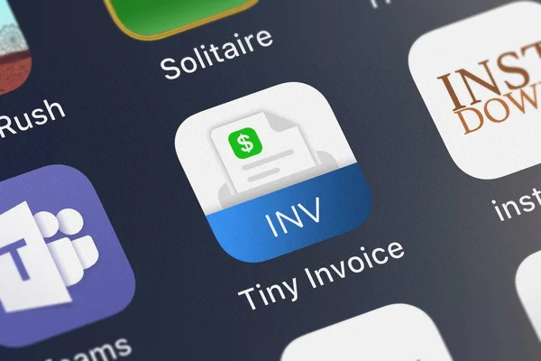 Londres Reino Unido Septiembre 2018 Aplicación Móvil Tiny Invoice Appxy — Foto de Stock