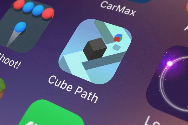 London United Kingdom September 2018 Icon Mobile App Cube Path — Stock Photo, Image