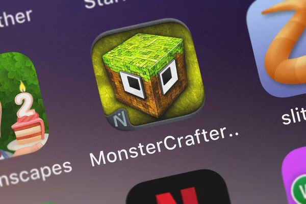 Londres Reino Unido Septiembre 2018 Primer Plano Aplicación Móvil Monstercrafter — Foto de Stock