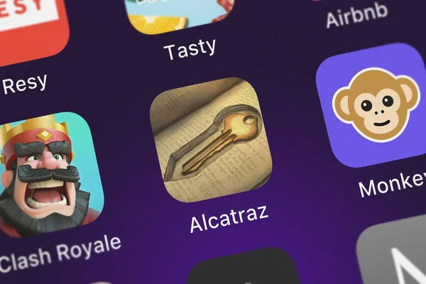 London Verenigd Koninkrijk September 2018 Icoon Van Mobiele App Alcatraz — Stockfoto