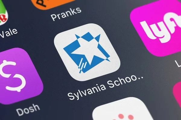 London United Kingdom September 2018 Close Shot Sylvania Schools Mobile Stock Picture