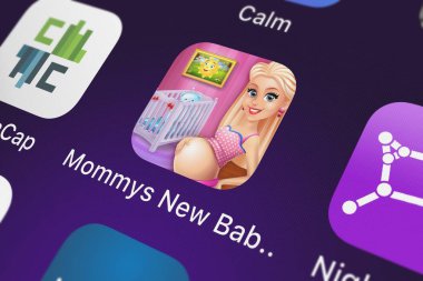 London, Büyük Britanya - 30 Eylül 2018: ekran görüntüsü Ninjafish Stüdyoları'nın mobil app annenin yeni bebek Salon 2.