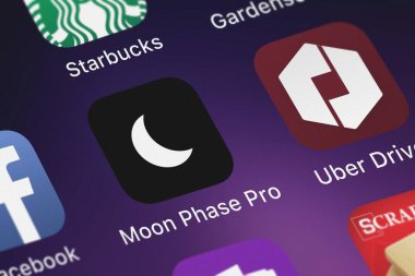 London, Büyük Britanya - 29 Eylül 2018: Screenshot-in benim Moon aşama Pro - uyarıları mobil app iphone üzerinde jruston Apps simgesinden.