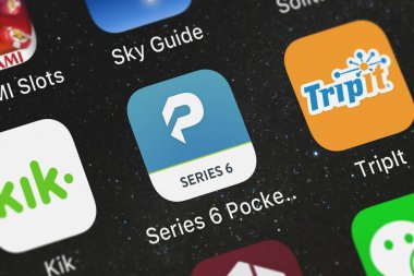 London, Büyük Britanya - 30 Eylül 2018: serisi 6 cep hazırlık mobil app cep hazırlık, Inc bir iphone ekranında.