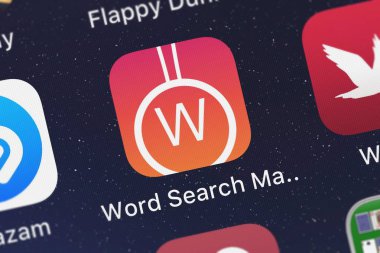 London, Büyük Britanya - 29 Eylül 2018: Screenshot-in hareket eden app kelime arama Master - bul ve gizli kelime Tony Ngo ortaya çıkarmak.