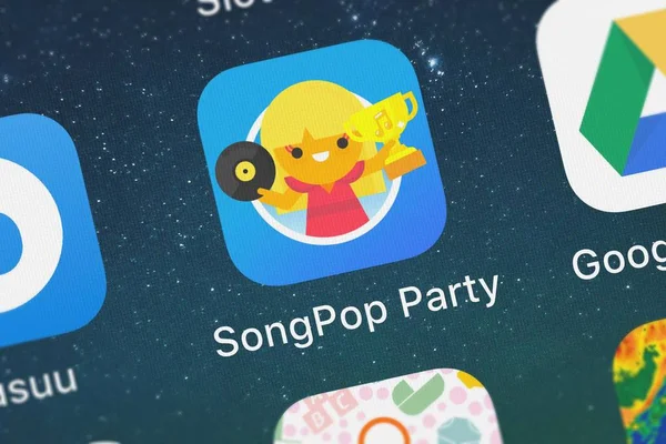 Freshplanet 社の人気アプリ Songpop 音楽クイズのロンドン イギリス 2018 クローズ アップ ショット — ストック写真