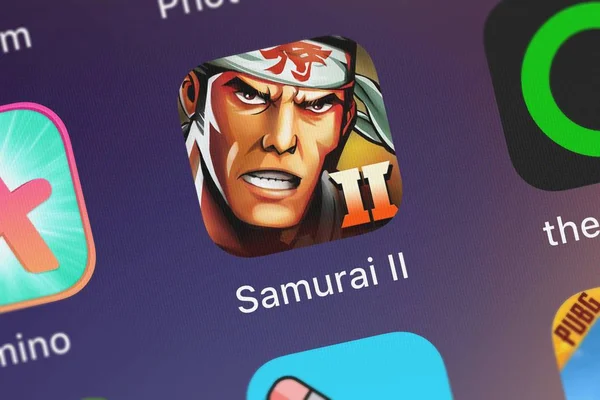 Лондон Великобританія Вересня 2018 Скріншот Madfinger Ігри Мобільної Програми Samurai — стокове фото