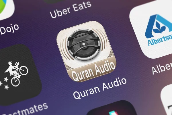 London Wielka Brytania Września 2018 Bliska Strzał Audio Koran Sheikh — Zdjęcie stockowe