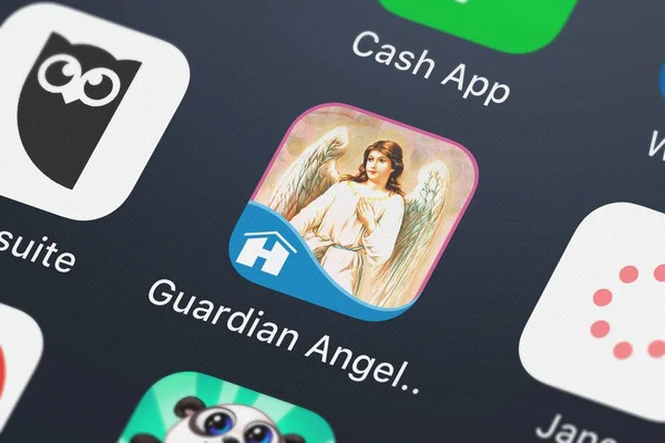 London United Kingdom September 2018 Screenshot Guardian Angel Tarot Cards — 图库照片