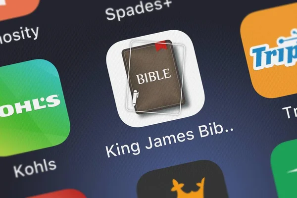 London Verenigd Koninkrijk September 2018 Close Van King James Bijbel — Stockfoto