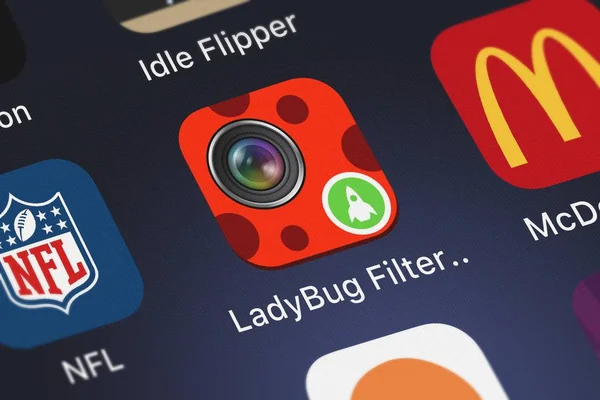 Londres Reino Unido Septiembre 2018 Aplicación Móvil Ladybug Filter Cam — Foto de Stock