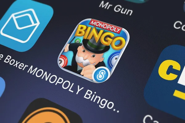 Londres Reino Unido Septiembre 2018 Icono Aplicación Móvil Monopoly Bingo — Foto de Stock
