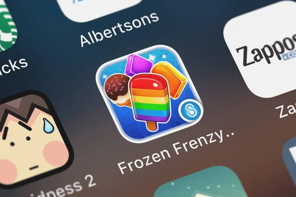 London Verenigd Koninkrijk September 2018 Frozen Frenzy Mania Mobiele App — Stockfoto