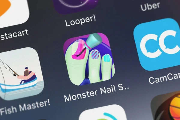 Londres Reino Unido Septiembre 2018 Icono Aplicación Móvil Monster Nail — Foto de Stock