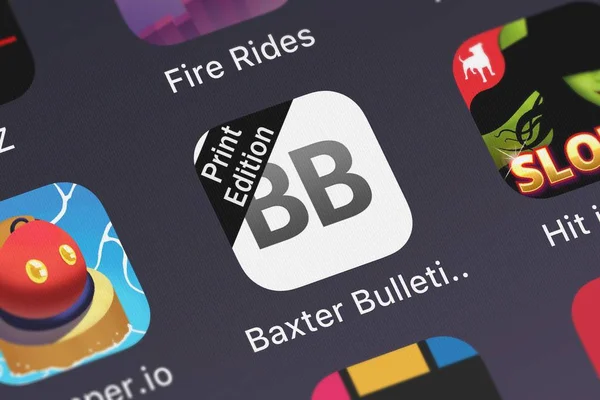 London United Kingdom September 2018 Screenshot Mobile App Baxter Bulletin — Stock Photo, Image
