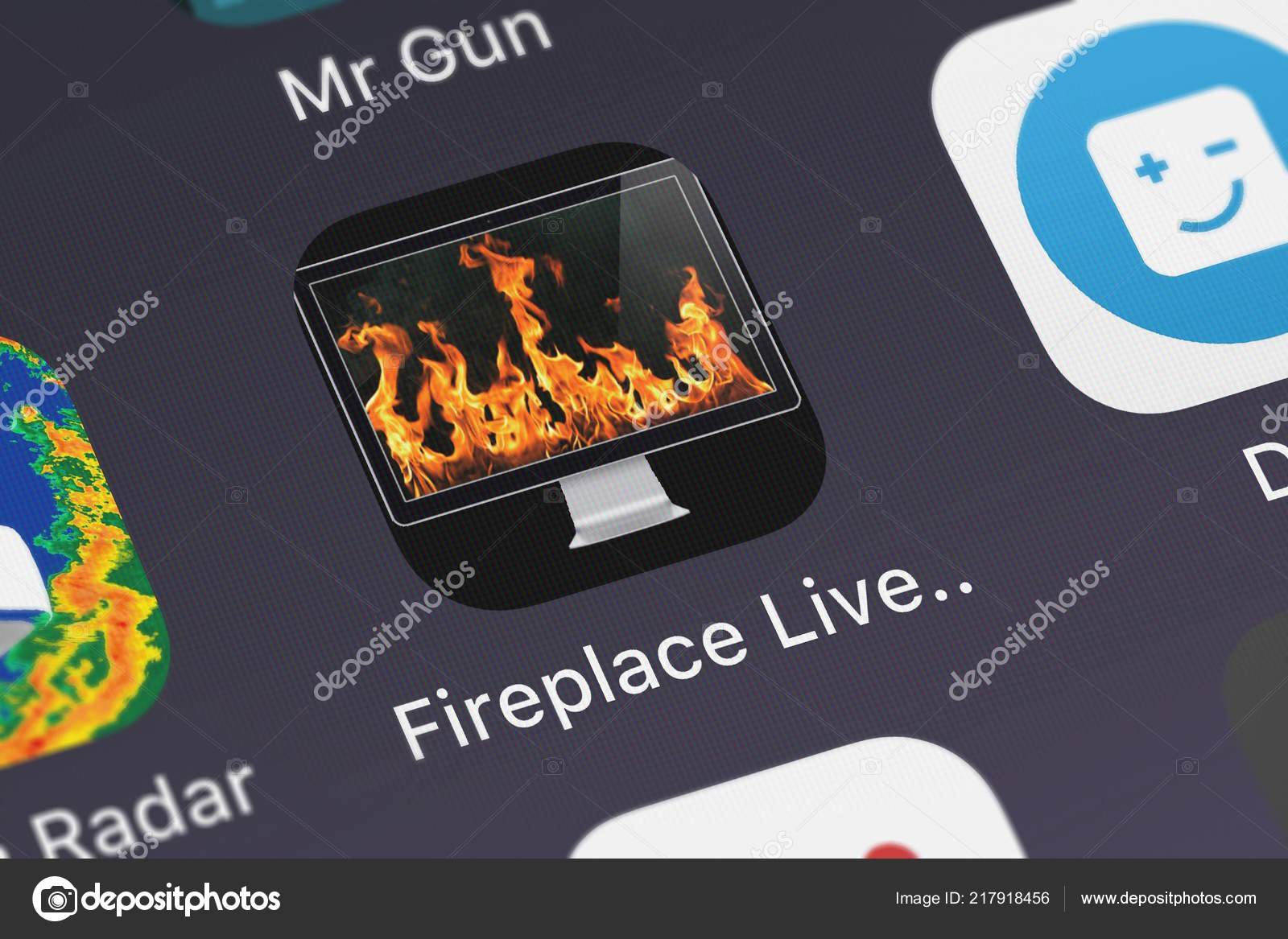 London United Kingdom September 2018 Close Shot Fireplace Live