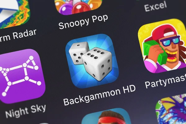 Londýn Velká Británie Září 2018 Screenshot Backgammon Mobilní Aplikaci Zástupné — Stock fotografie