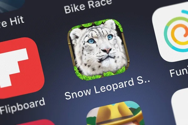 Londres Reino Unido Septiembre 2018 Aplicación Móvil Snow Leopard Simulator — Foto de Stock