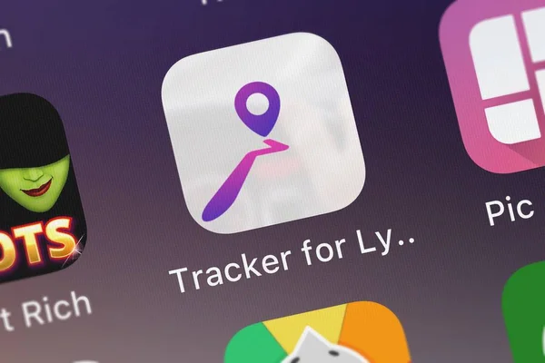 Londres Reino Unido Octubre 2018 Icono Aplicación Móvil Tracker Lyft — Foto de Stock