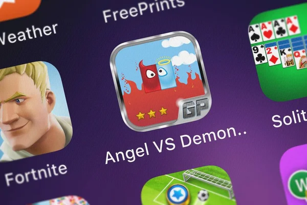 Londýn Velká Británie Října 2018 Angel Demon Lite Mobilní Aplikace — Stock fotografie