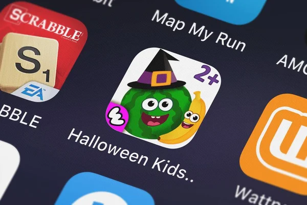 Londres Reino Unido Setembro 2018 Close Ícone Aplicativo Halloween Kids — Fotografia de Stock