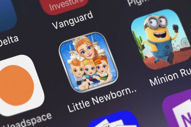 London, Büyük Britanya - 30 Eylül 2018: ekran görüntüsü, App Mania Llc's mobil app küçük yenidoğan bakım salonları - annenin bebeği Prenses Bebek Bakımı oyun çocuklar için.