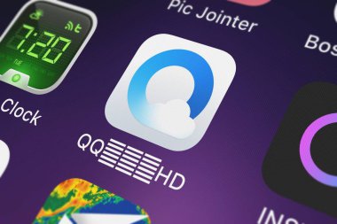 London, Büyük Britanya - 30 Eylül 2018: Tencent teknolojileri ekran görüntüsü (Shenzhen) Ltd. Şti.'ın mobil app Qqhd  . 