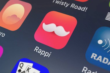 London, Büyük Britanya - 30 Eylül 2018: Screenshot-in Grability, A.ş.'in mobil app Rappi.