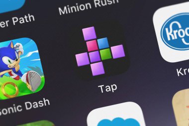 London, Büyük Britanya - 30 Eylül 2018: simge mobil App dokunun Match3 Yoonsup Choi üzerinden bir iphone üzerinde.
