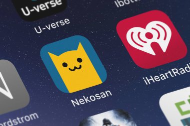 London, Büyük Britanya - 30 Eylül 2018: yakın çekim shot Nekosan mobil App üzerinden 1button Sarl.