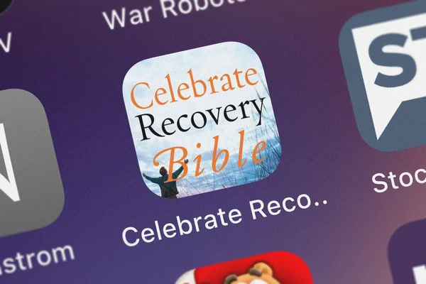 Лондон Великобритания Сентября 2018 Года Крупный План Иконы Celebrate Recovery — стоковое фото