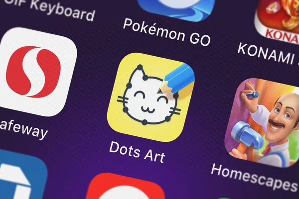 Londres Royaume Uni Septembre 2018 Icône Application Mobile Dots Art — Photo