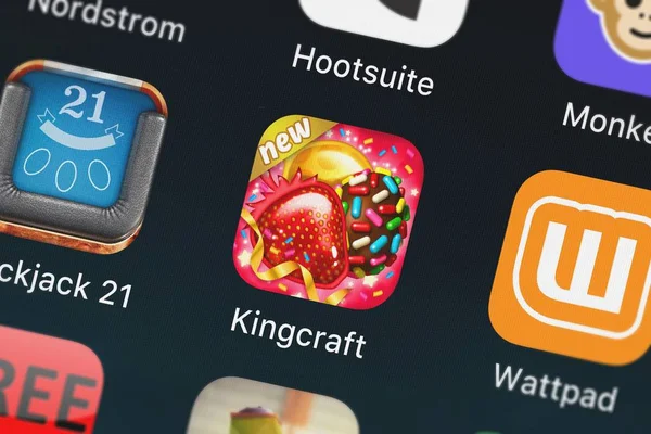 London Wielka Brytania Października 2018 Kingcraft Aplikacja Mobilna Candy Ogród — Zdjęcie stockowe