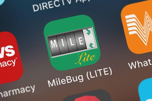 Londres Royaume Uni Septembre 2018 Milebug Lite Application Mobile Kilométrage — Photo