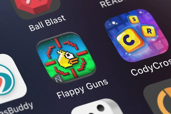 Лондон Великобритания Сентября 2018 Года Икона Мобильного Приложения Flappy Guns — стоковое фото