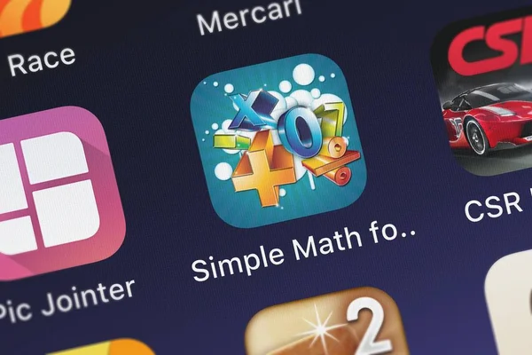 Лондон Великобритания Сентября 2018 Года Скриншот Мобильного Приложения Simply Math — стоковое фото