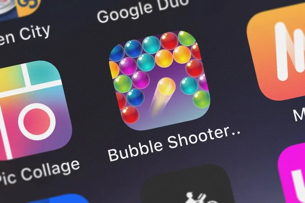 Londýn Velká Británie Září 2018 Screenshot Mobilní Aplikace Bubble Shooter — Stock fotografie