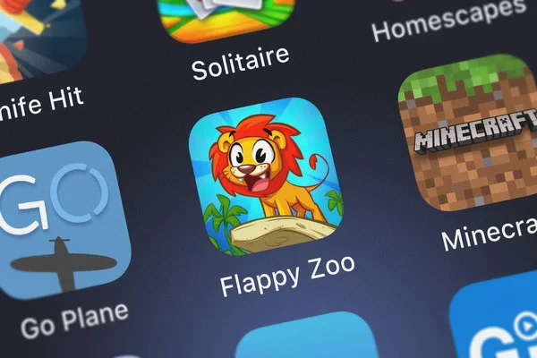 Лондон Великобритания Октября 2018 Года Икона Мобильного Приложения Flappy Zoo — стоковое фото