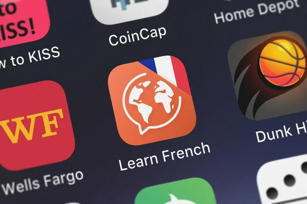 Londres Reino Unido Septiembre 2018 Icono Aplicación Móvil Aprende Francés — Foto de Stock